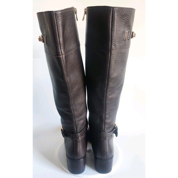 Coach Brown Leather Knee High Boots Rich Dark Chocolate Brown Real COACH Boots - Picture 3 of 16